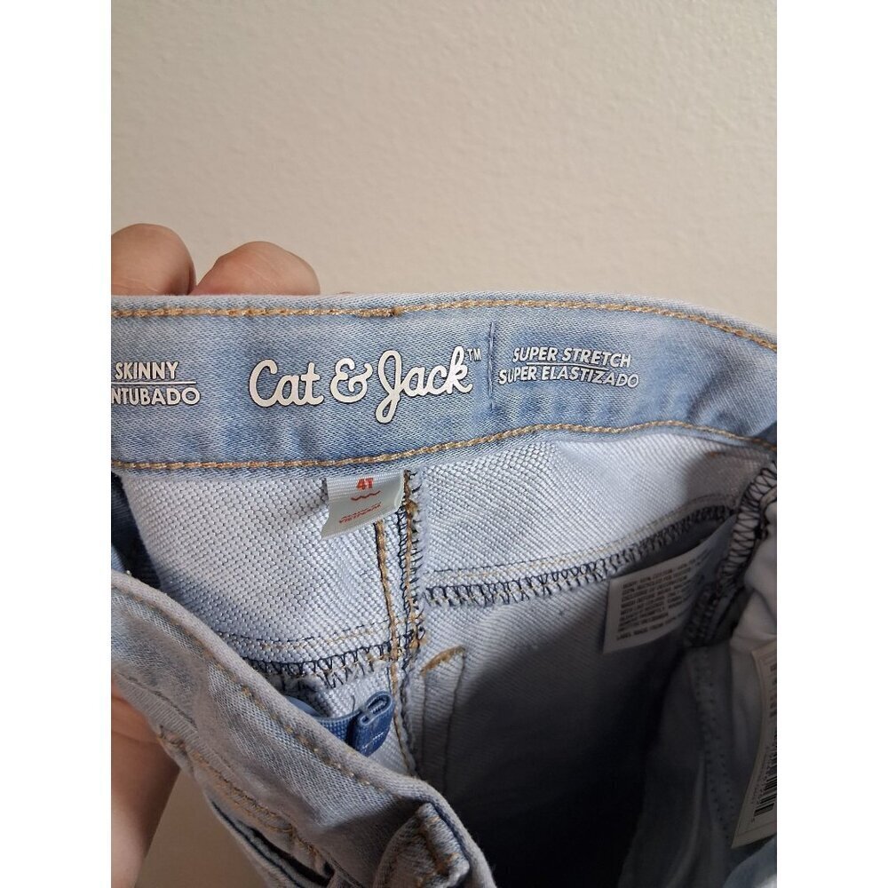 NWT Cat & Jack Denim Blue Jeans Skinny Light Wash Size 4T - Picture 4 of 7